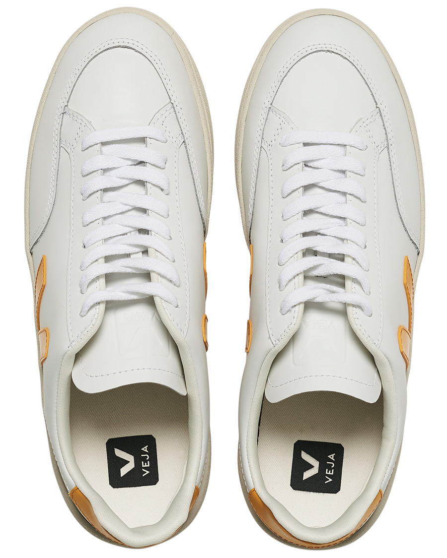 Herre | Veja V-12 Leather Sneaker Extra White/Ouro | Veja | V-12 Leather Sneaker Extra White/Ouro