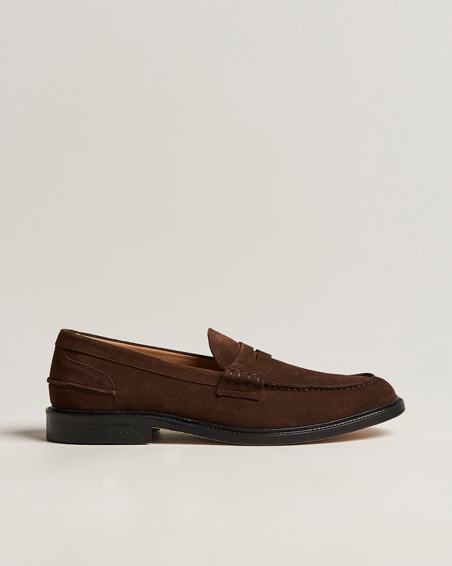 Herre | VINNY's Townee Penny Loafer Dark Brown Suede | VINNY's | Townee Penny Loafer Dark Brown Suede