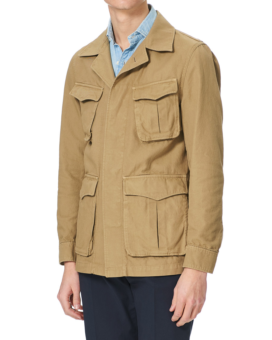 Herre | Jakker | Oscar Jacobson | Wester Cotton Field Jacket Beige