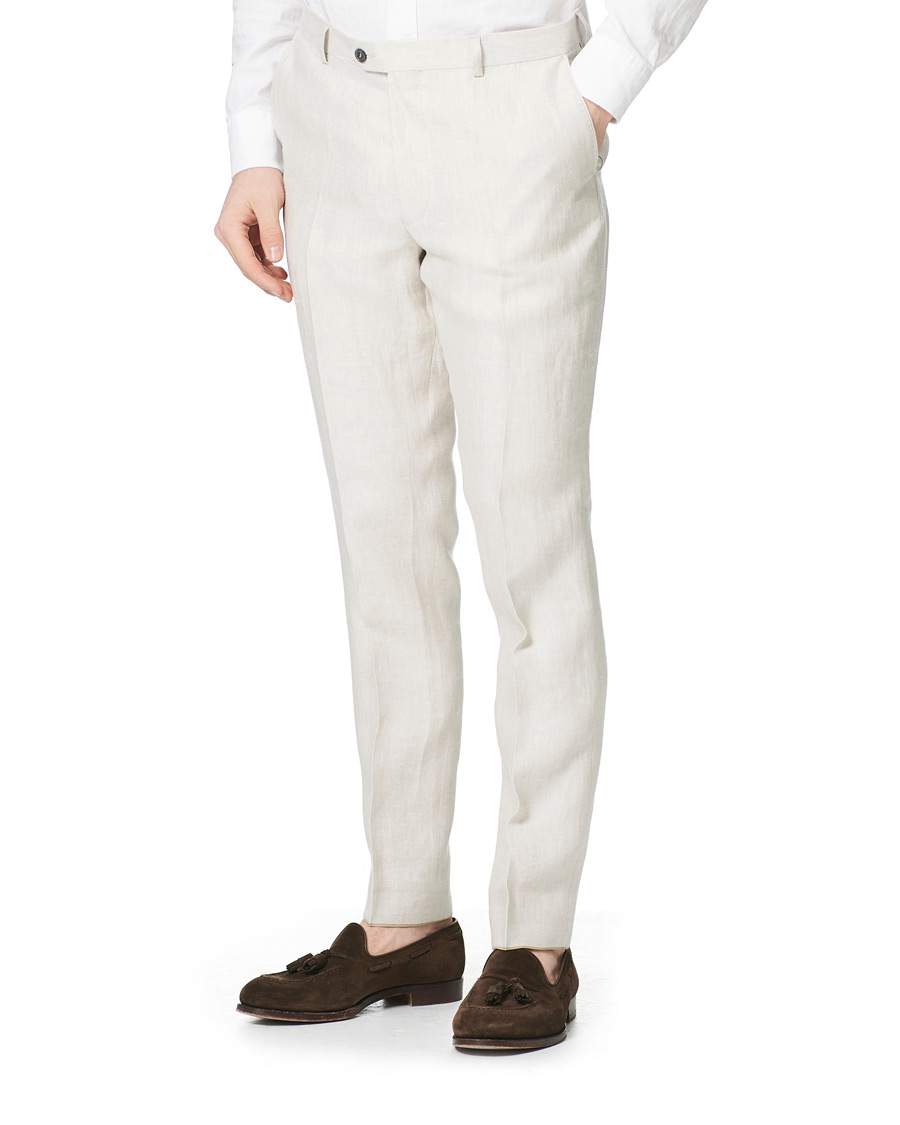 Herre | Oscar Jacobson | Oscar Jacobson | Denz Linen Trousers Off White
