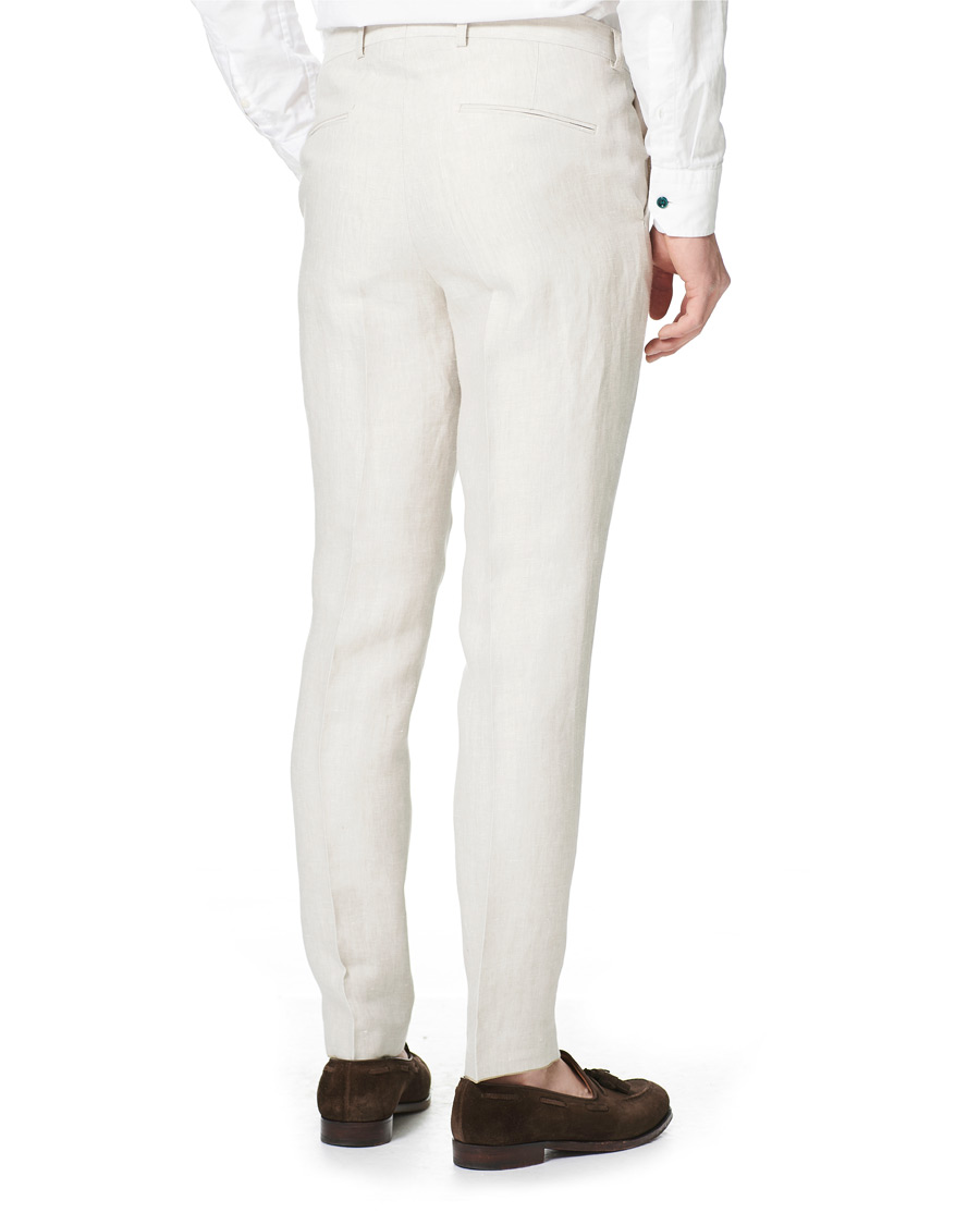 Herre | Bukser | Oscar Jacobson | Denz Linen Trousers Off White