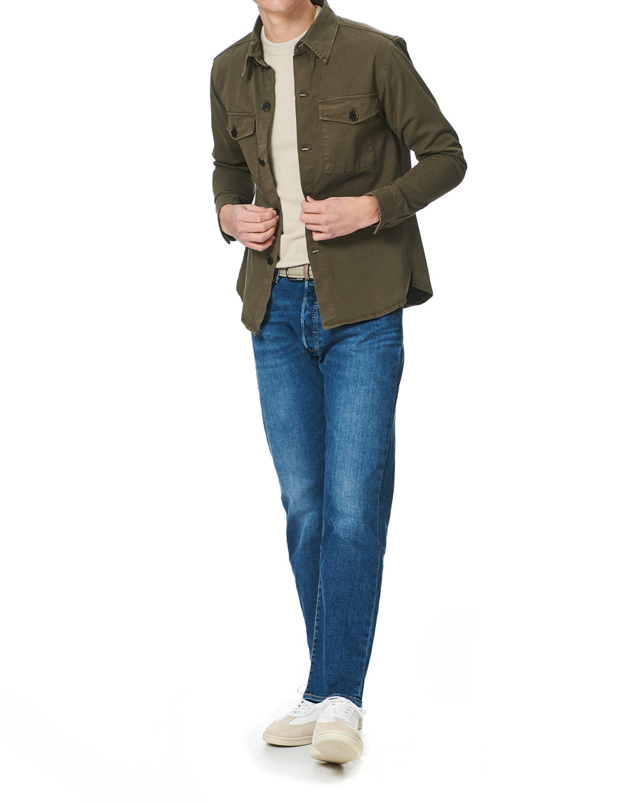 Herre | Skjorter | Oscar Jacobson | Milron Cotton Overshirt Olive