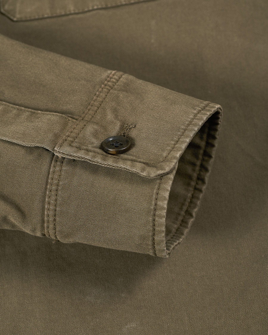 Herre | Skjorter | Oscar Jacobson | Milron Cotton Overshirt Olive
