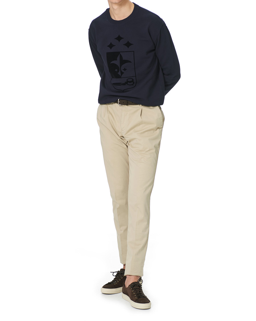 Herre | Trøjer | Oscar Jacobson | Large Shield Cotton Sweatshirt Blue