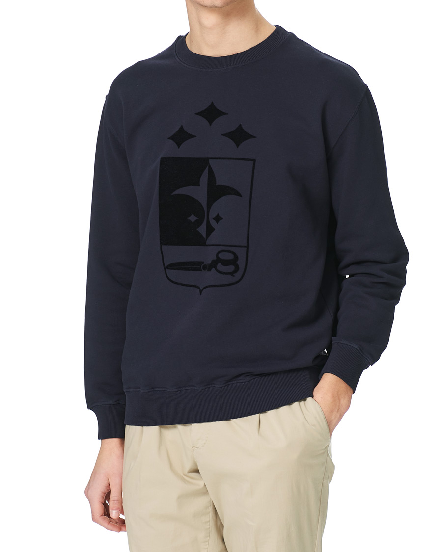 Herre | Trøjer | Oscar Jacobson | Large Shield Cotton Sweatshirt Blue