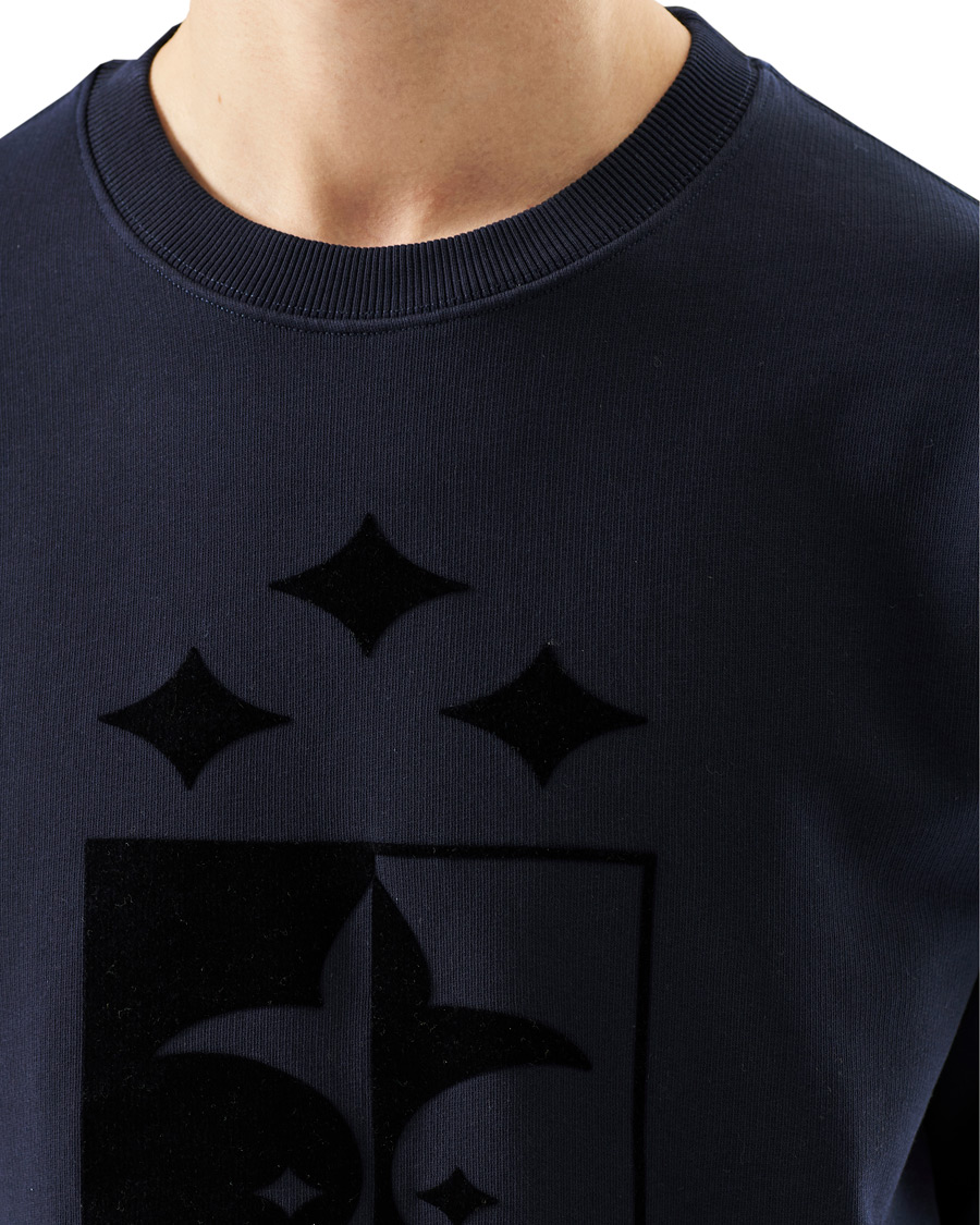 Herre | Trøjer | Oscar Jacobson | Large Shield Cotton Sweatshirt Blue