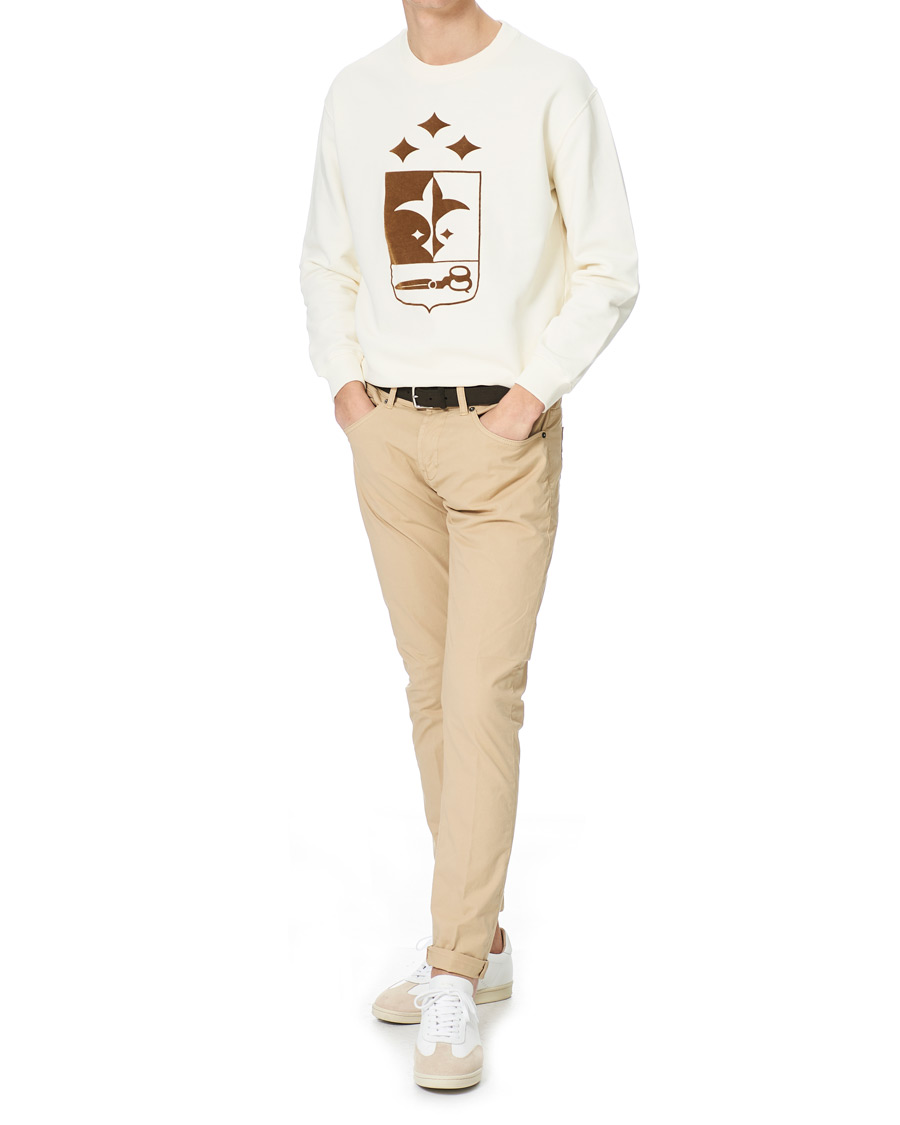 Herre | Trøjer | Oscar Jacobson | Large Shield Cotton Sweatshirt Vanilla White