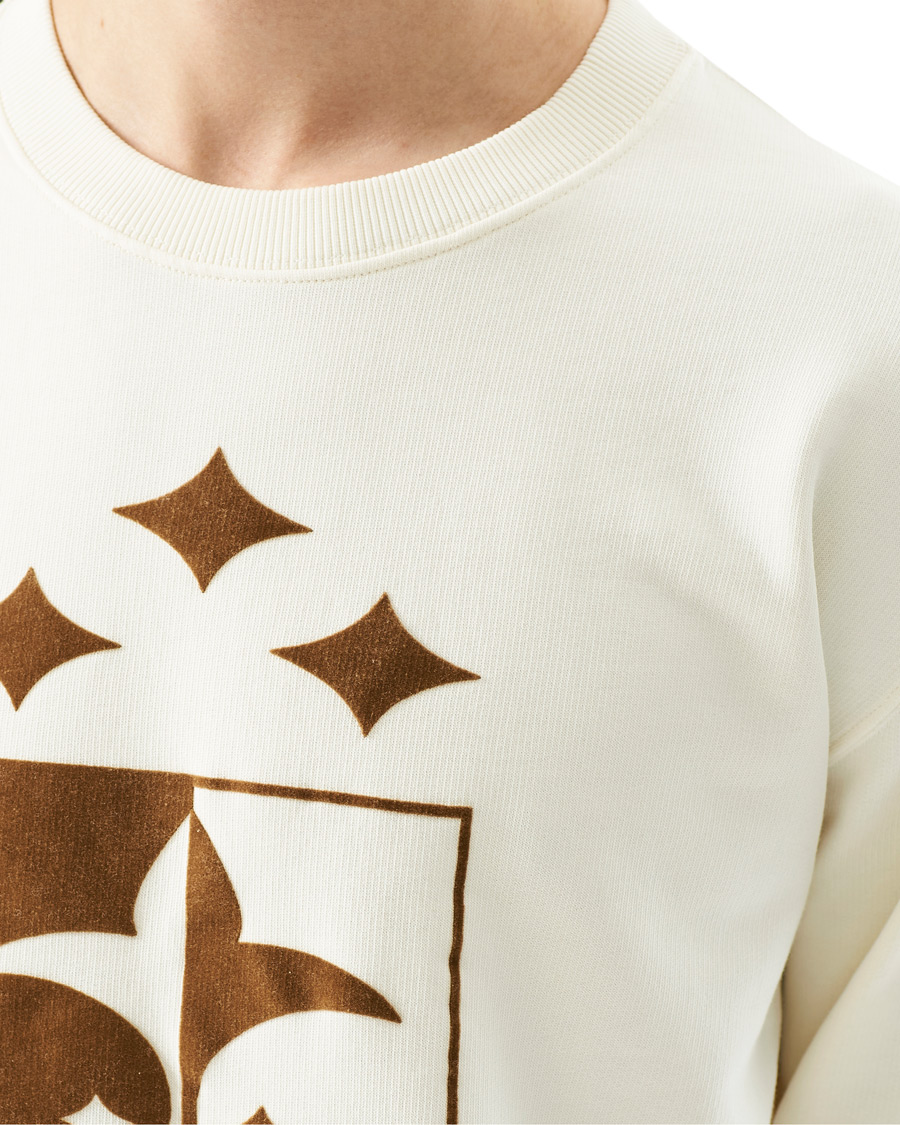 Herre | Trøjer | Oscar Jacobson | Large Shield Cotton Sweatshirt Vanilla White