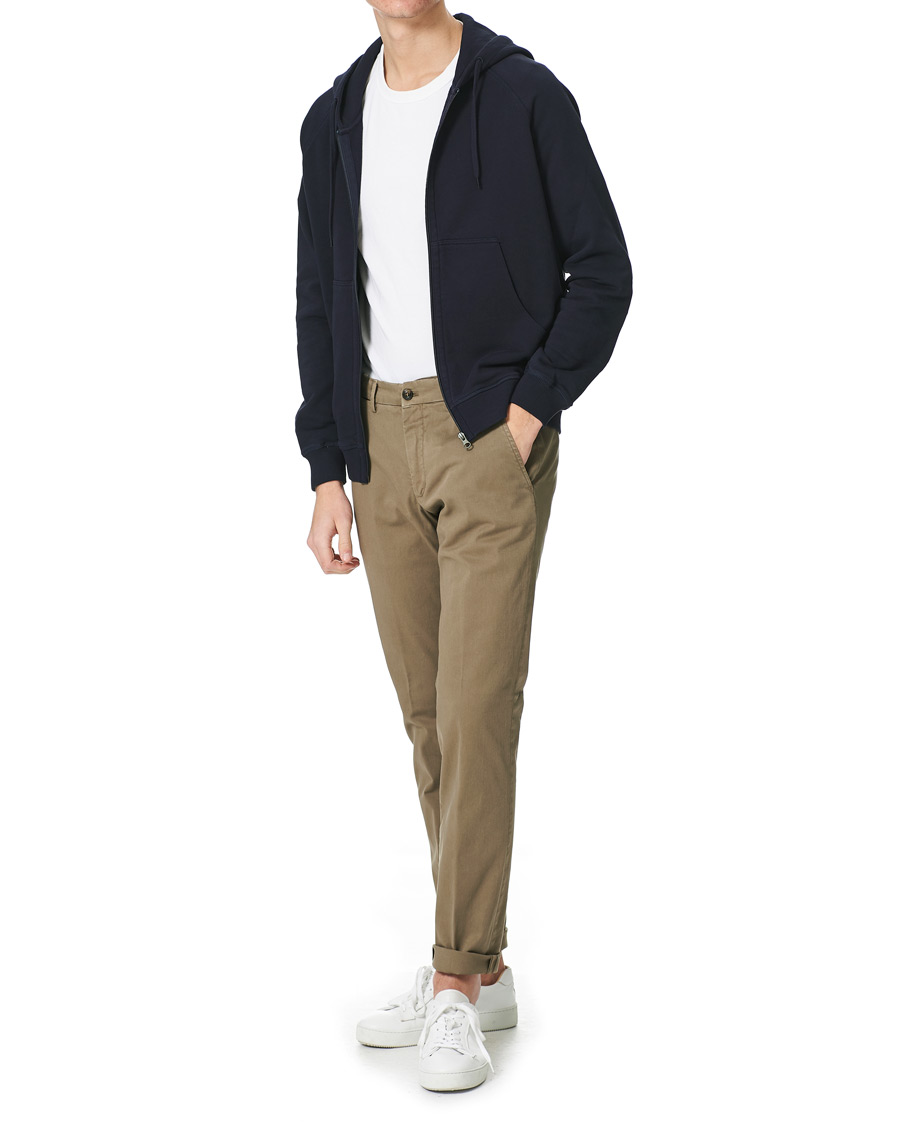 Herre | Trøjer | Oscar Jacobson | Olof Full Zip Cotton Hood Navy