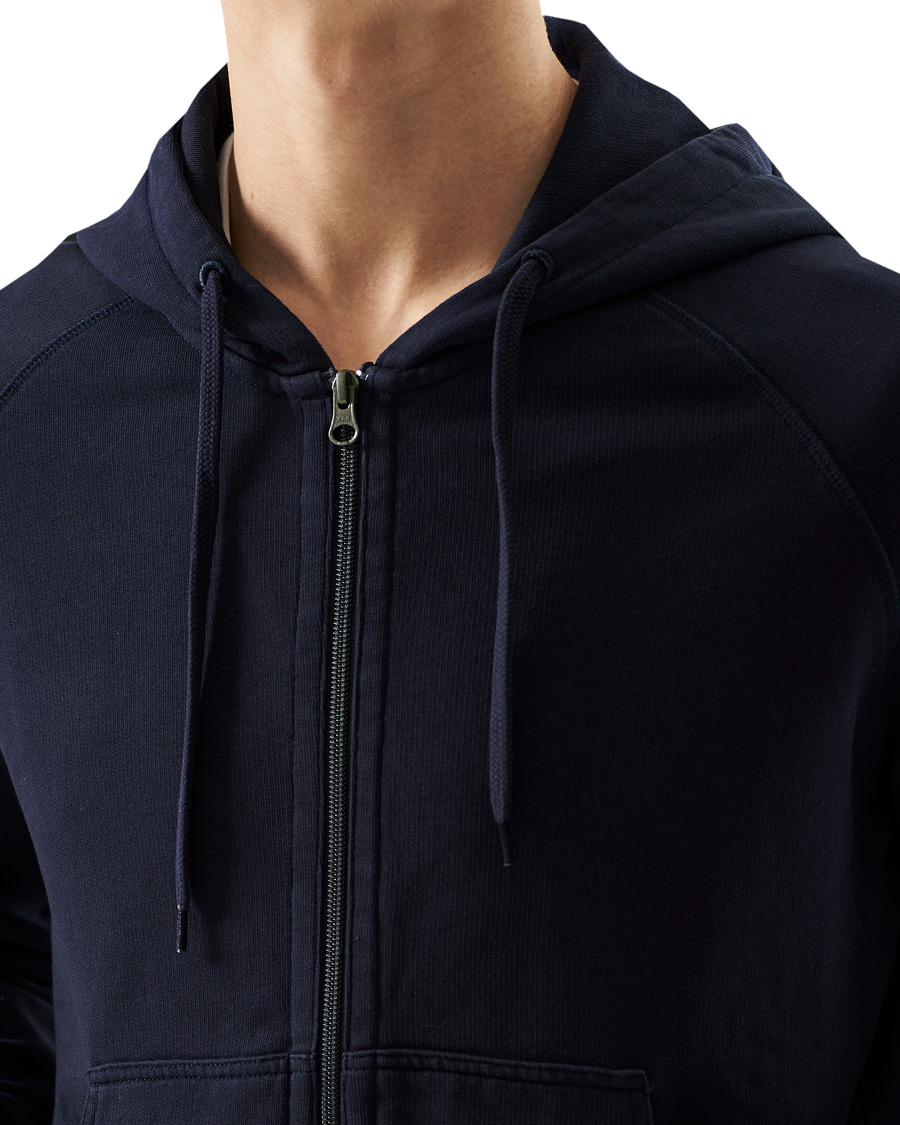 Herre | Trøjer | Oscar Jacobson | Olof Full Zip Cotton Hood Navy