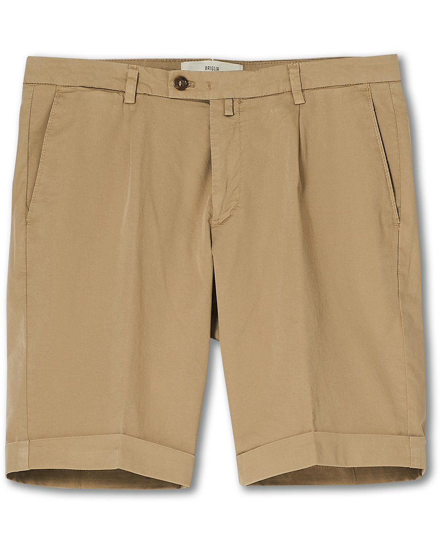 Herre | Shorts | Briglia 1949 | Pleated Cotton Shorts Beige
