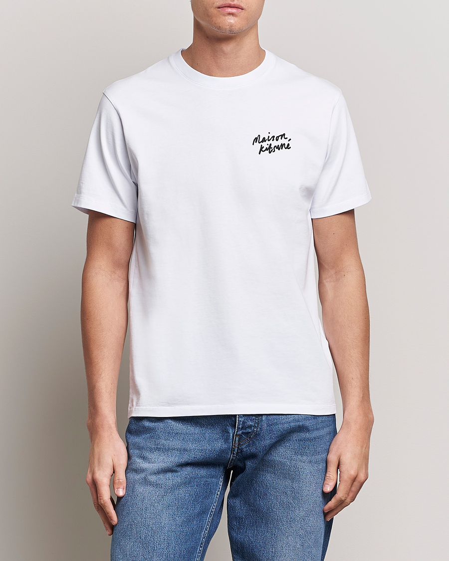 Herre | Hvide t-shirts | Maison Kitsuné | Mini Handwriting T-Shirt White