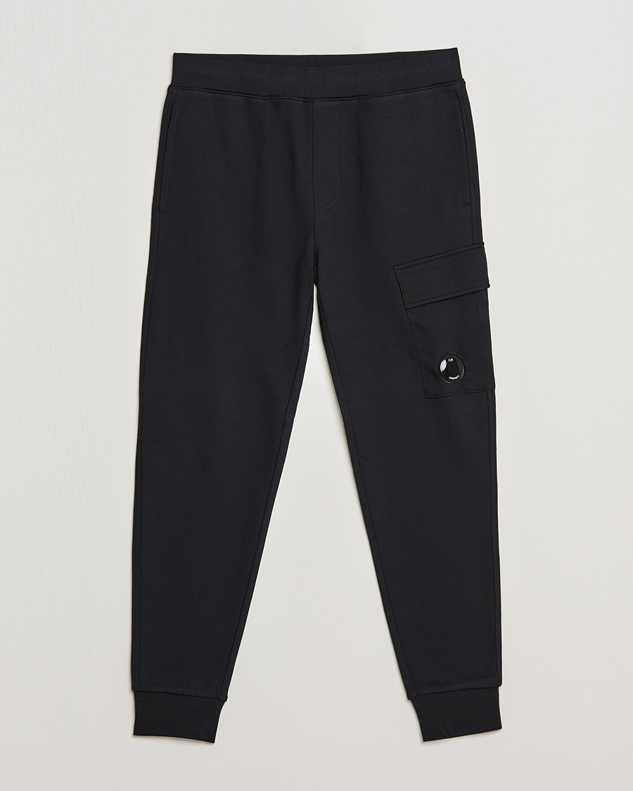 Herre | Bukser | C.P. Company | Diagonal Raised Fleece Lens Sweatpants Black