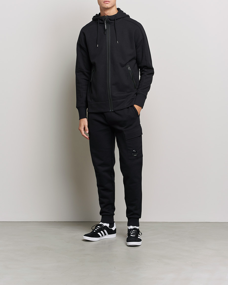Herre | Bukser | C.P. Company | Diagonal Raised Fleece Lens Sweatpants Black