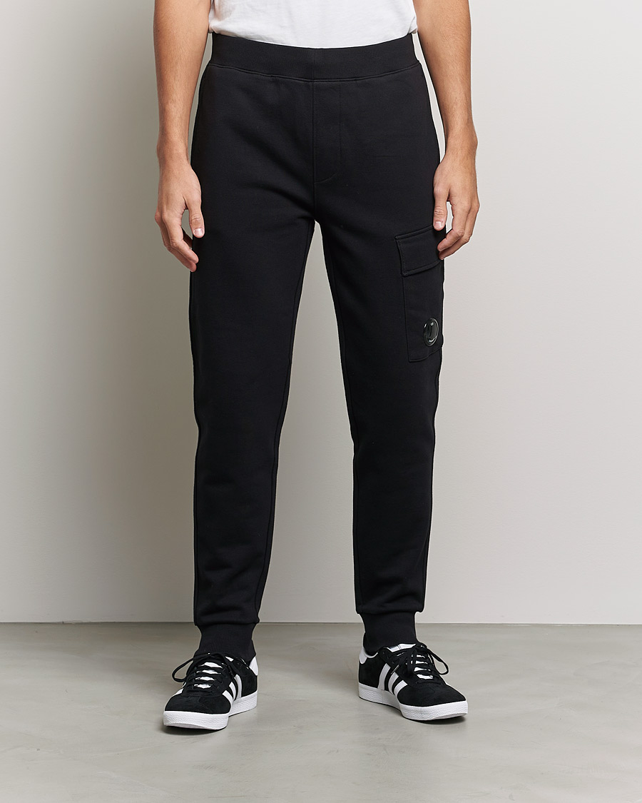 Herre | Bukser | C.P. Company | Diagonal Raised Fleece Lens Sweatpants Black