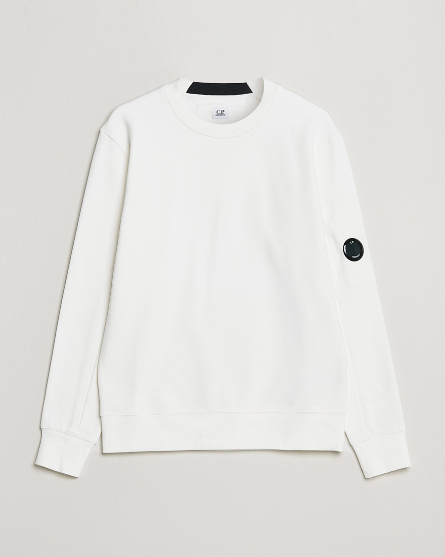 Herre | Trøjer | C.P. Company | Diagonal Raised Fleece Lens Sweatshirt White