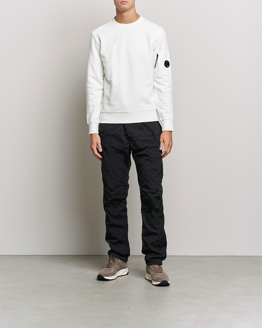 Herre | Trøjer | C.P. Company | Diagonal Raised Fleece Lens Sweatshirt White
