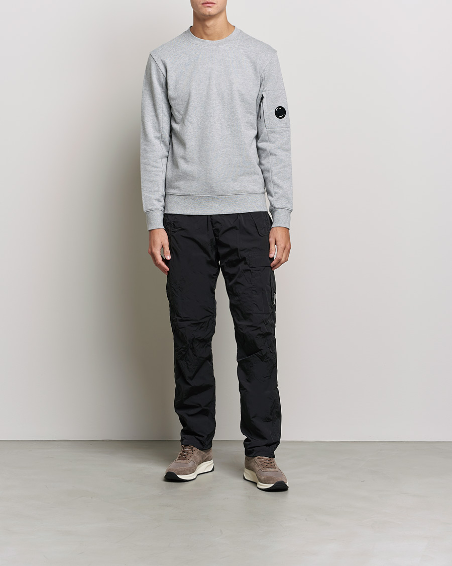 Herre | Grå sweatshirts | C.P. Company | Diagonal Raised Fleece Lens Sweatshirt Grey Mel