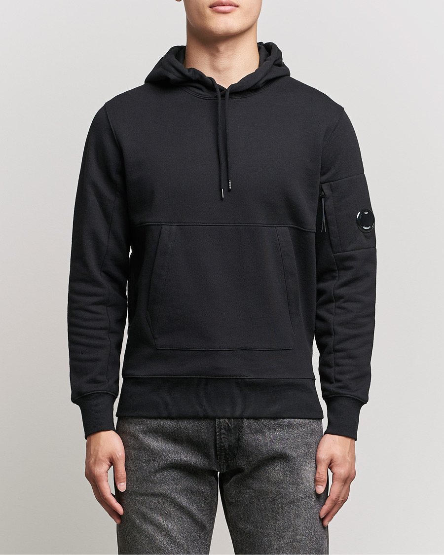Herre | Trøjer | C.P. Company | Diagonal Raised Fleece Hooded Lens Sweatshirt Black