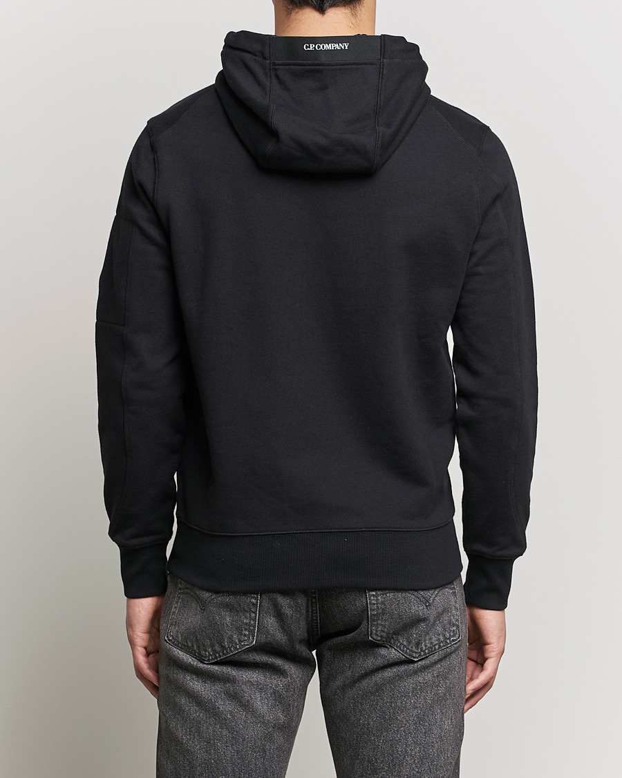 Herre | Trøjer | C.P. Company | Diagonal Raised Fleece Hooded Lens Sweatshirt Black