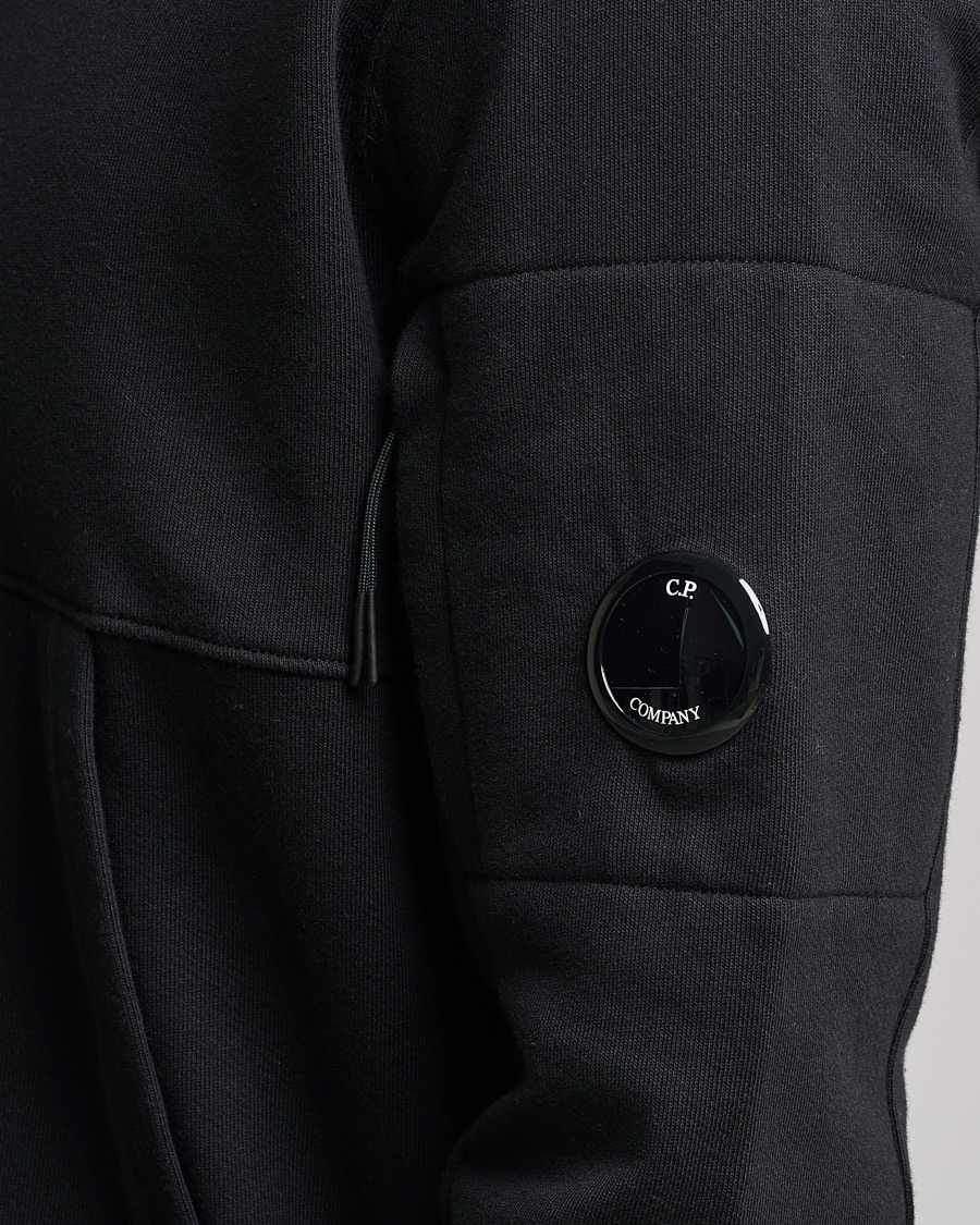 Herre | Trøjer | C.P. Company | Diagonal Raised Fleece Hooded Lens Sweatshirt Black