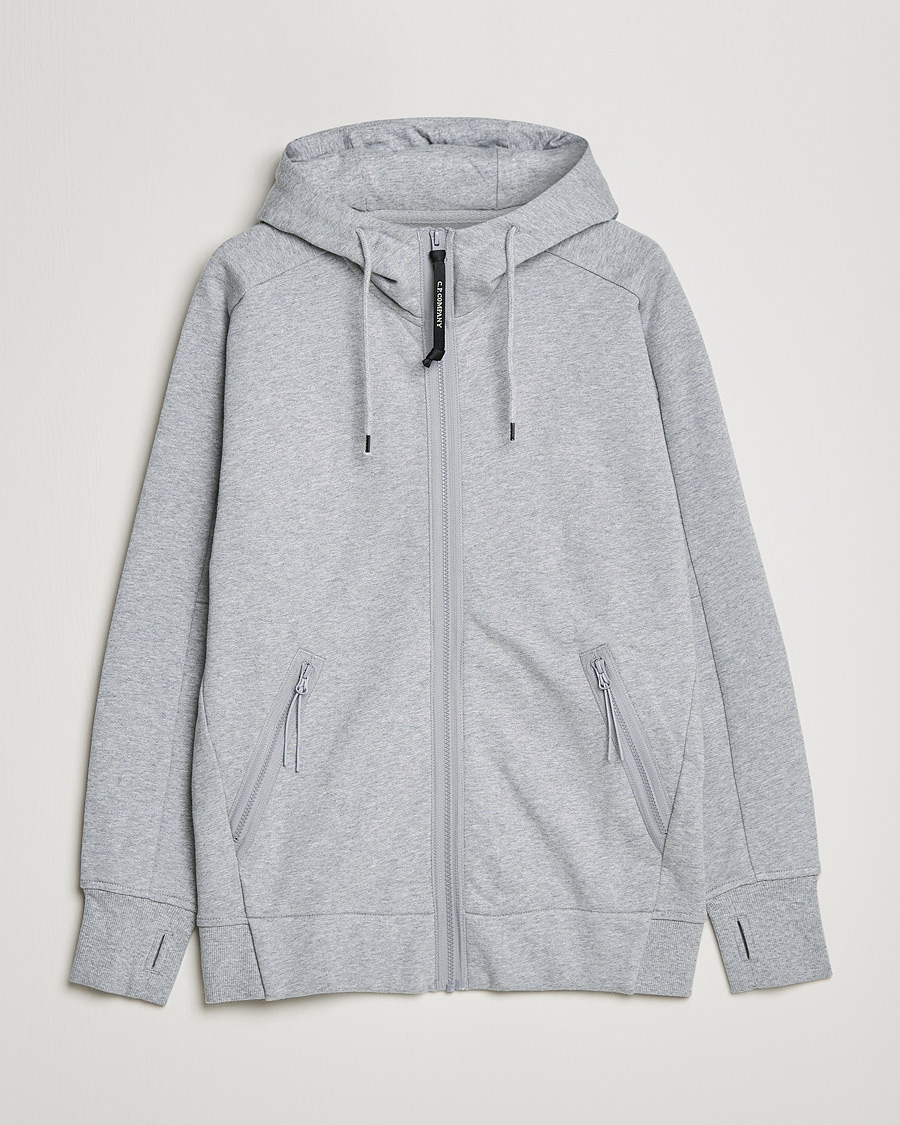 Herre | Trøjer | C.P. Company | Diagonal Raised Fleece Full Zip Goggle Hoodie Grey