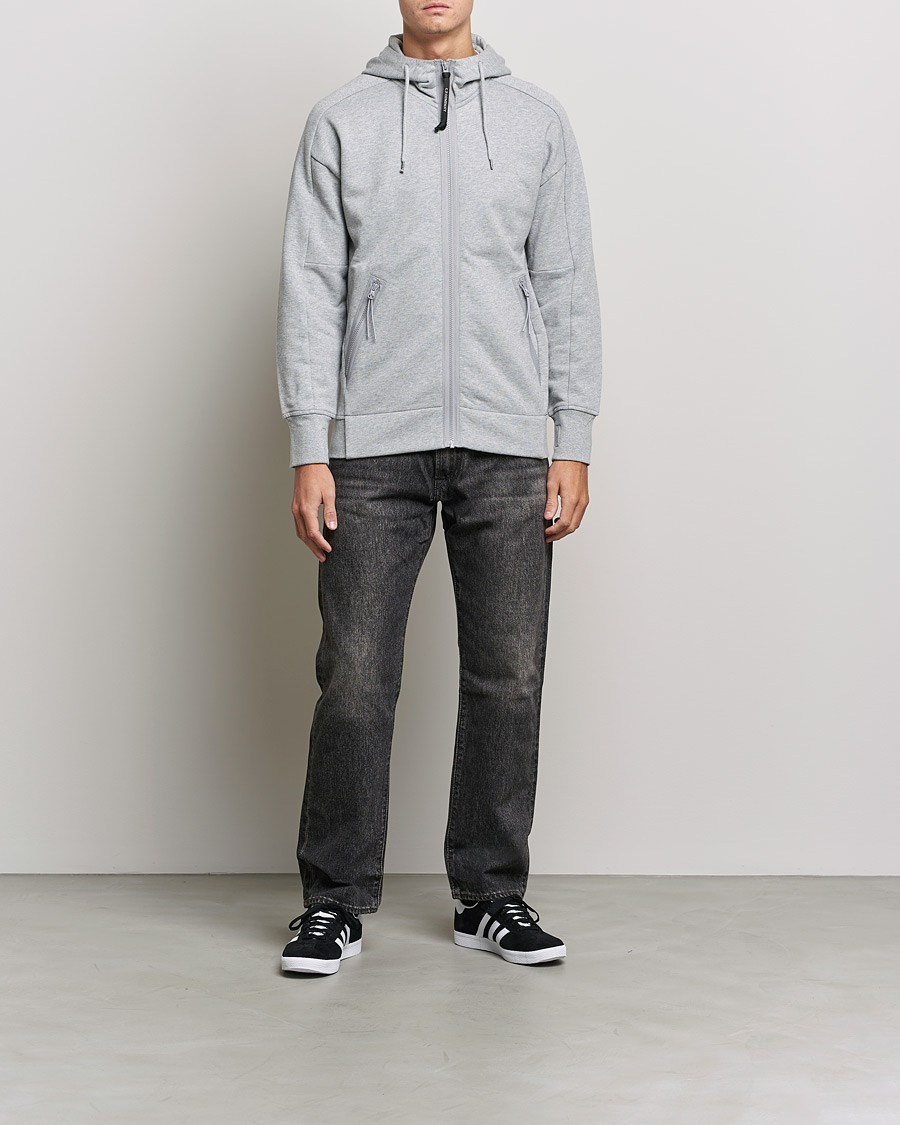 Herre | Trøjer | C.P. Company | Diagonal Raised Fleece Full Zip Goggle Hoodie Grey