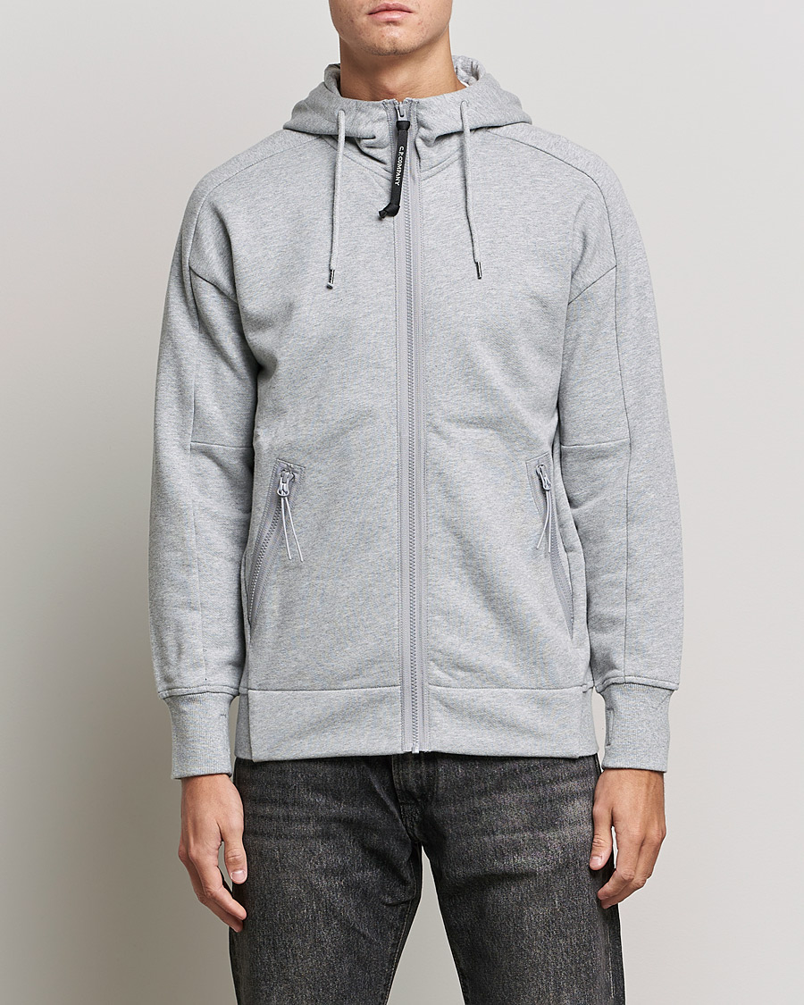 Herre | Trøjer | C.P. Company | Diagonal Raised Fleece Full Zip Goggle Hoodie Grey