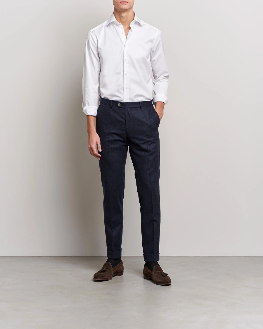 Herre | Wardrobe basics | Stenströms | Slimline Cut Away Shirt White