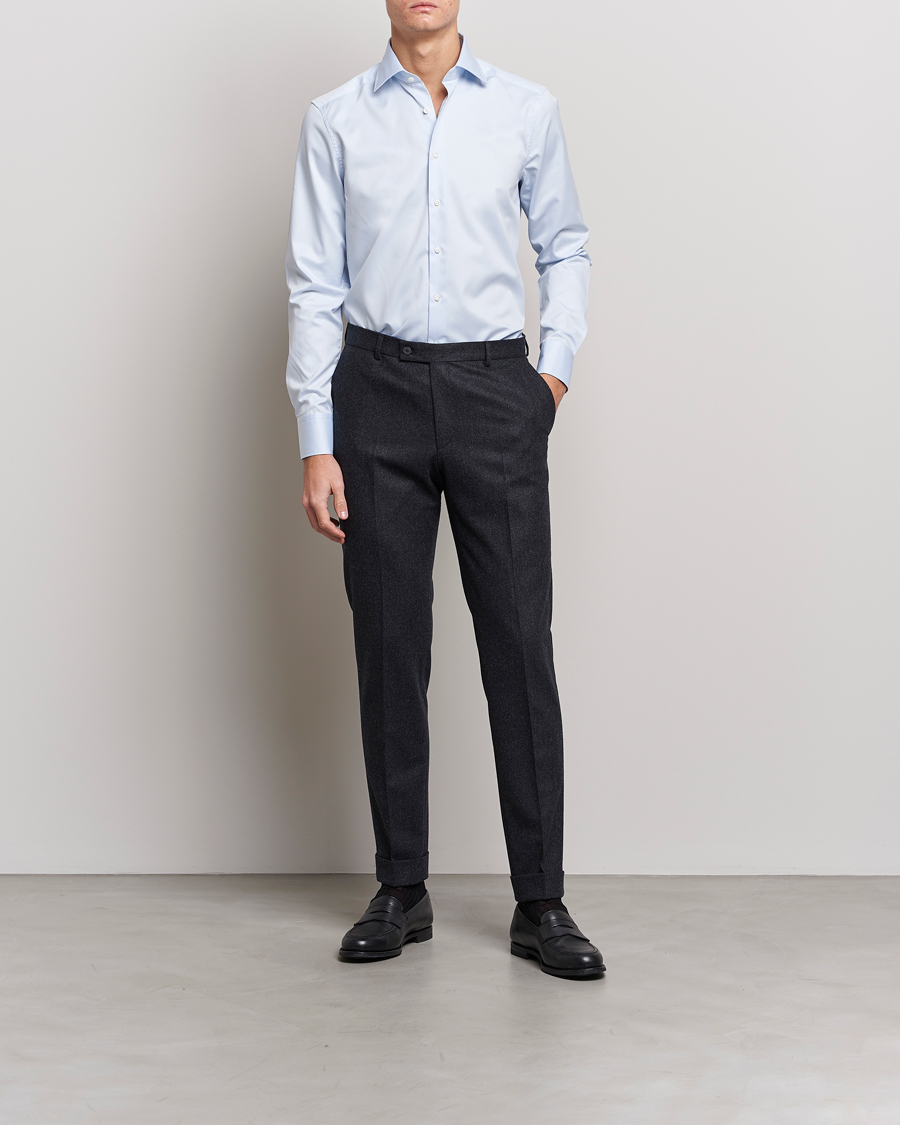 Herre | Skjorter | Stenströms | Slimline Cut Away Shirt Light Blue