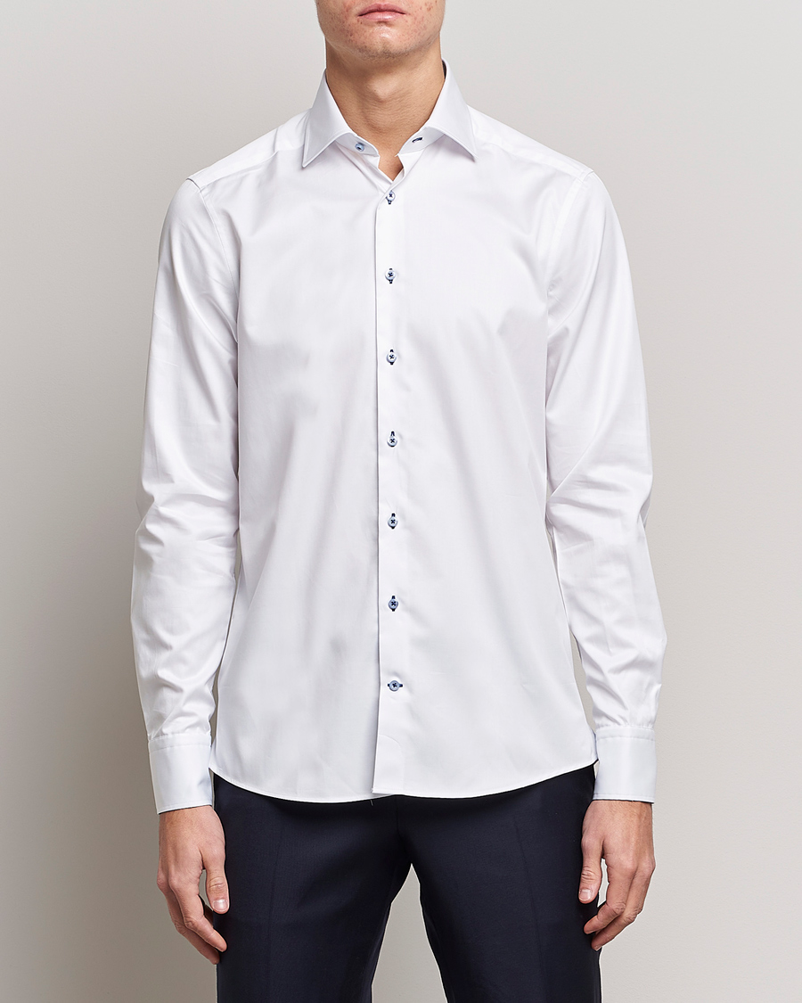 Herre | Businesskjorter | Stenströms | Slimline Contrast Cut Away Shirt White