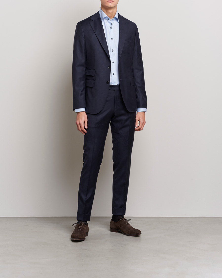 Herre | Skjorter | Stenströms | Slimline Striped Contrast Shirt Light Blue