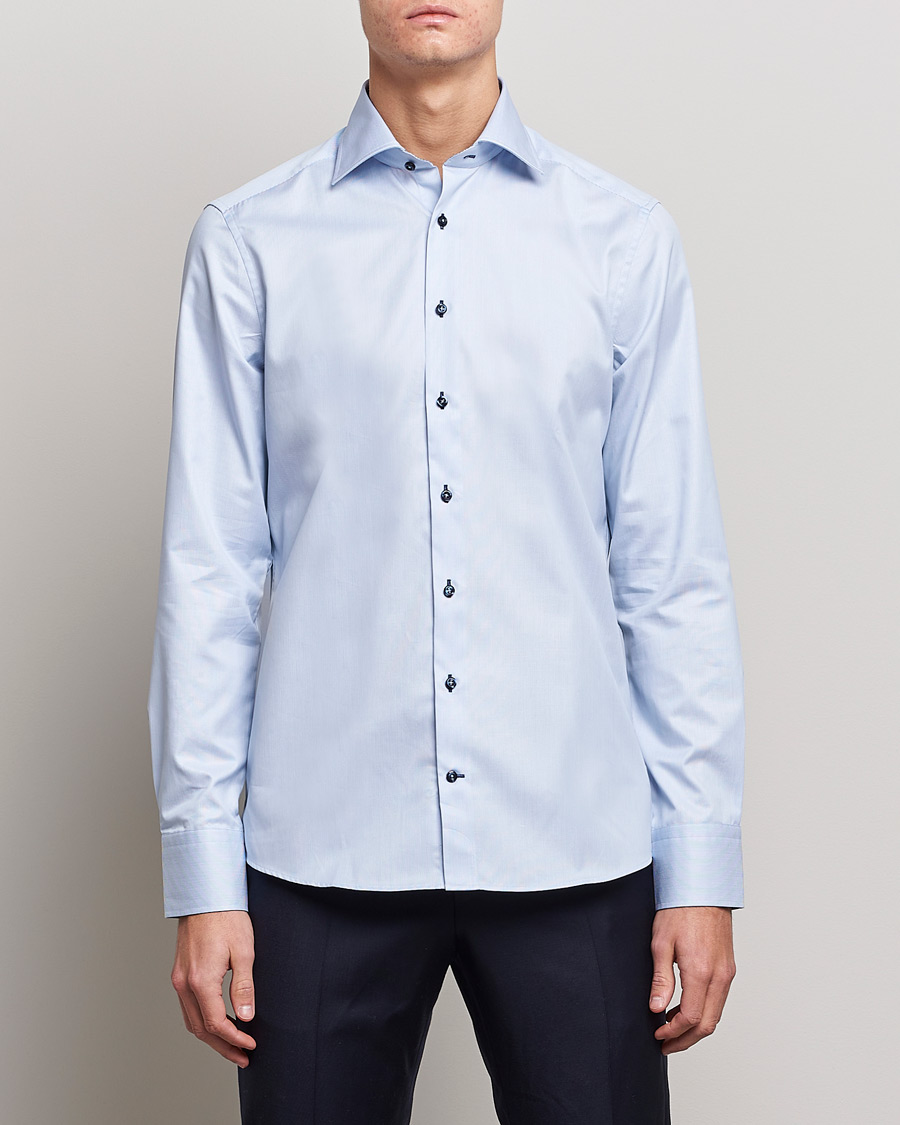 Herre | Skjorter | Stenströms | Slimline Striped Contrast Shirt Light Blue