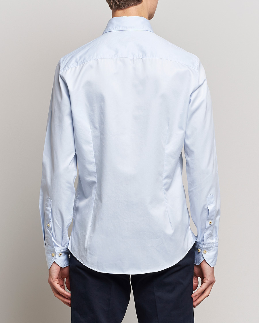 Herre | Skjorter | Stenströms | Slimline Washed Cotton Shirt Light Blue
