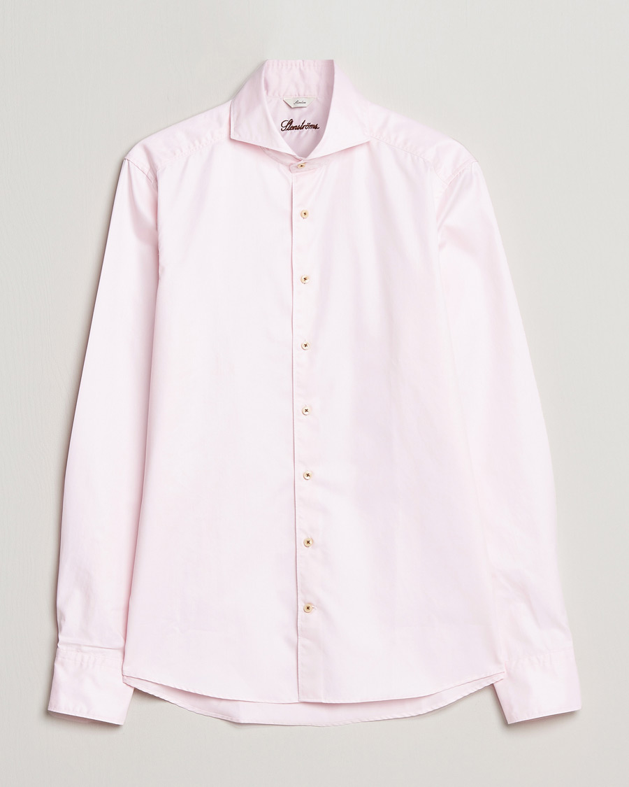Herre | Skjorter | Stenströms | Slimline Washed Cotton Shirt Pink