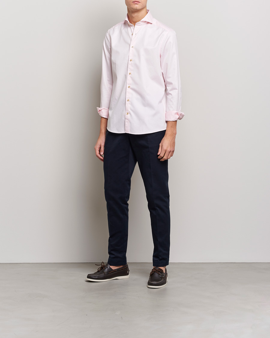 Herre | Skjorter | Stenströms | Slimline Washed Cotton Shirt Pink