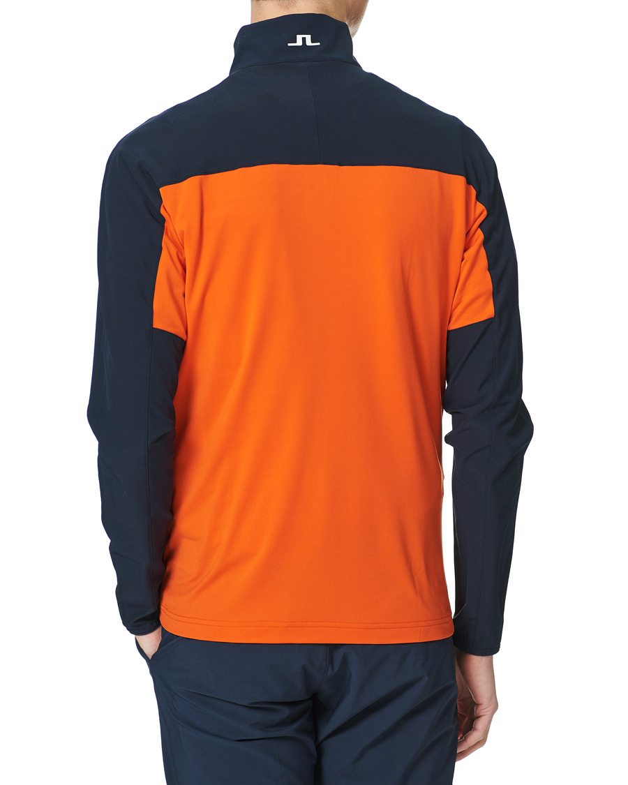 Herre | Trøjer | J.Lindeberg | Noah Mid Layer Jersey Half Zip Tangerine Tango