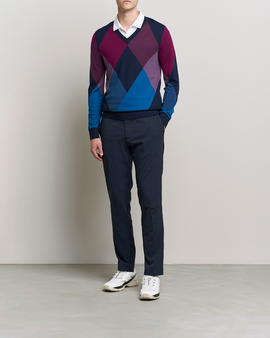 Herre | Trøjer | J.Lindeberg | Active Argyle Golf Sweater Navy