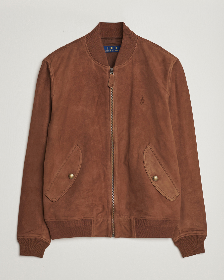 Herre | Jakker | Polo Ralph Lauren | Gunners Lined Suede Bomber Jacket Country Brown