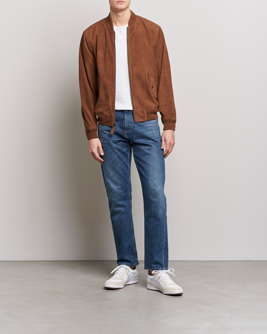 Herre | Jakker | Polo Ralph Lauren | Gunners Lined Suede Bomber Jacket Country Brown