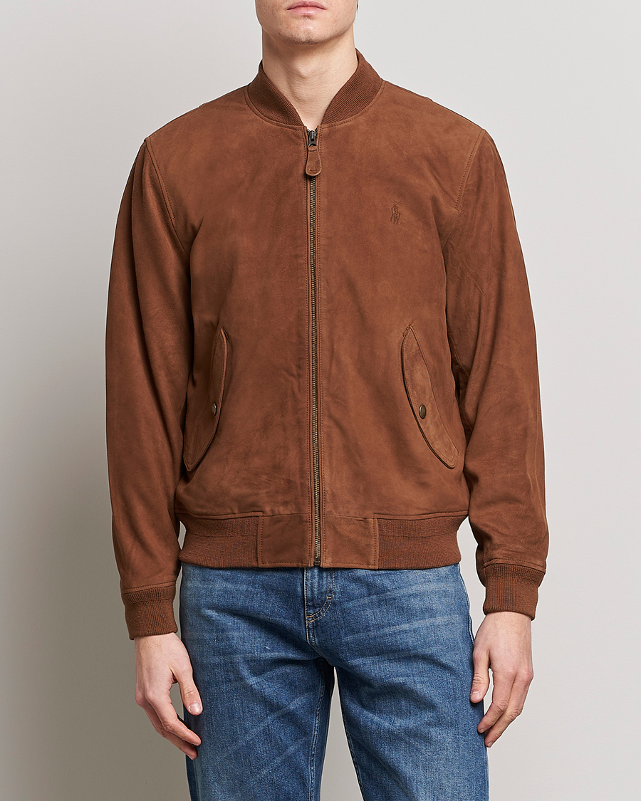 Herre | Jakker | Polo Ralph Lauren | Gunners Lined Suede Bomber Jacket Country Brown