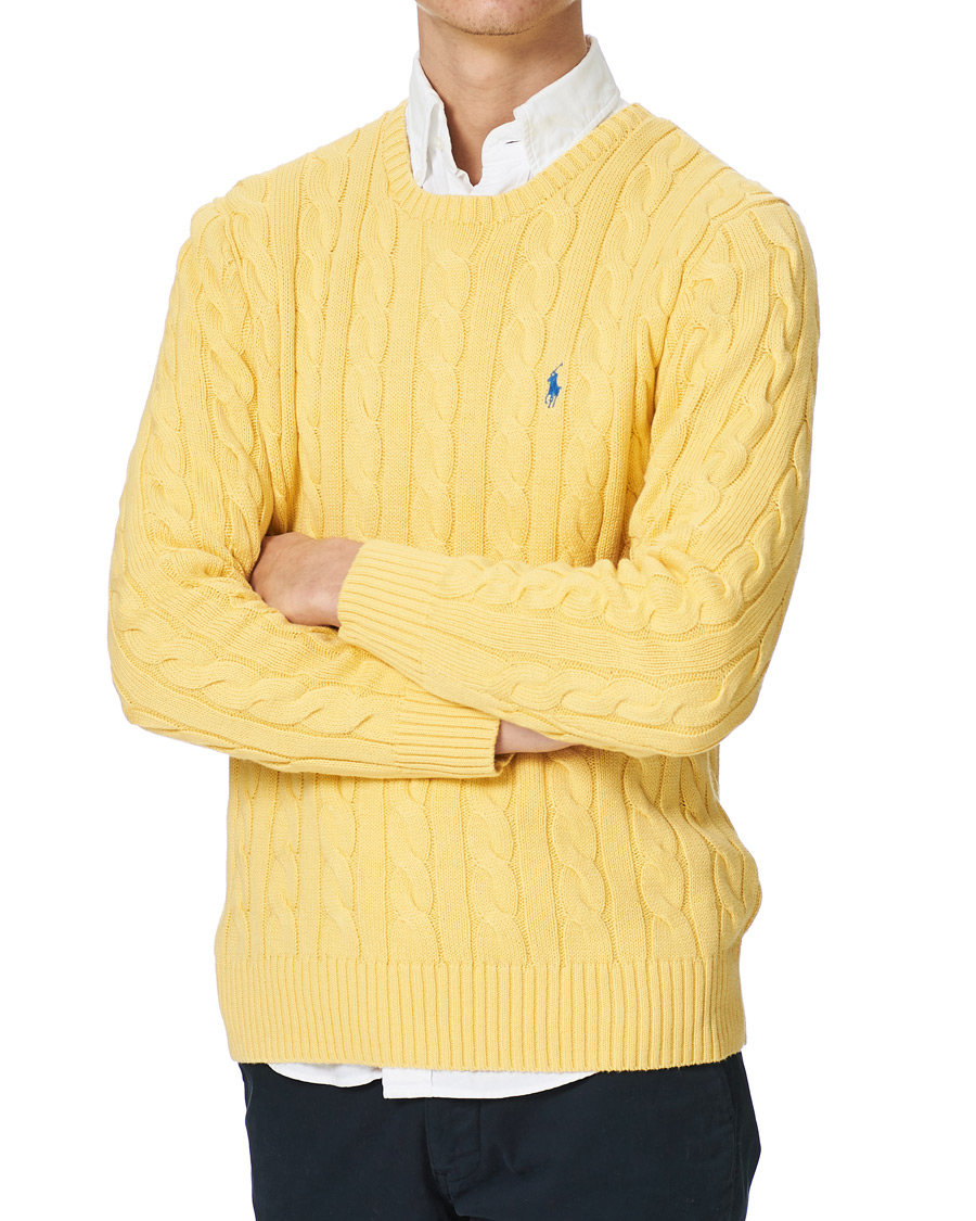 Herre | Trøjer | Polo Ralph Lauren | Cotton Cable Crew Neck Pullover Empire Yellow
