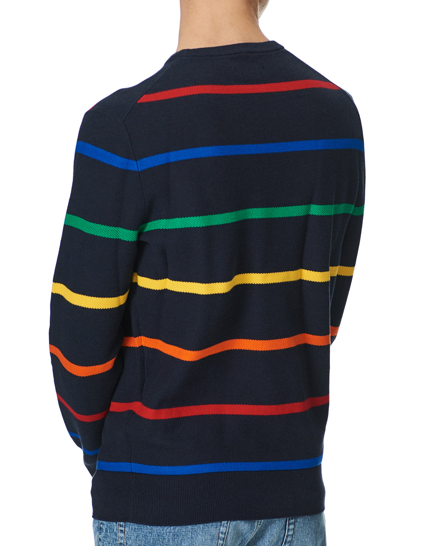 Herre | Trøjer | Polo Ralph Lauren | Pima Cotton Stripe Crew Neck Pullover Navy Multi