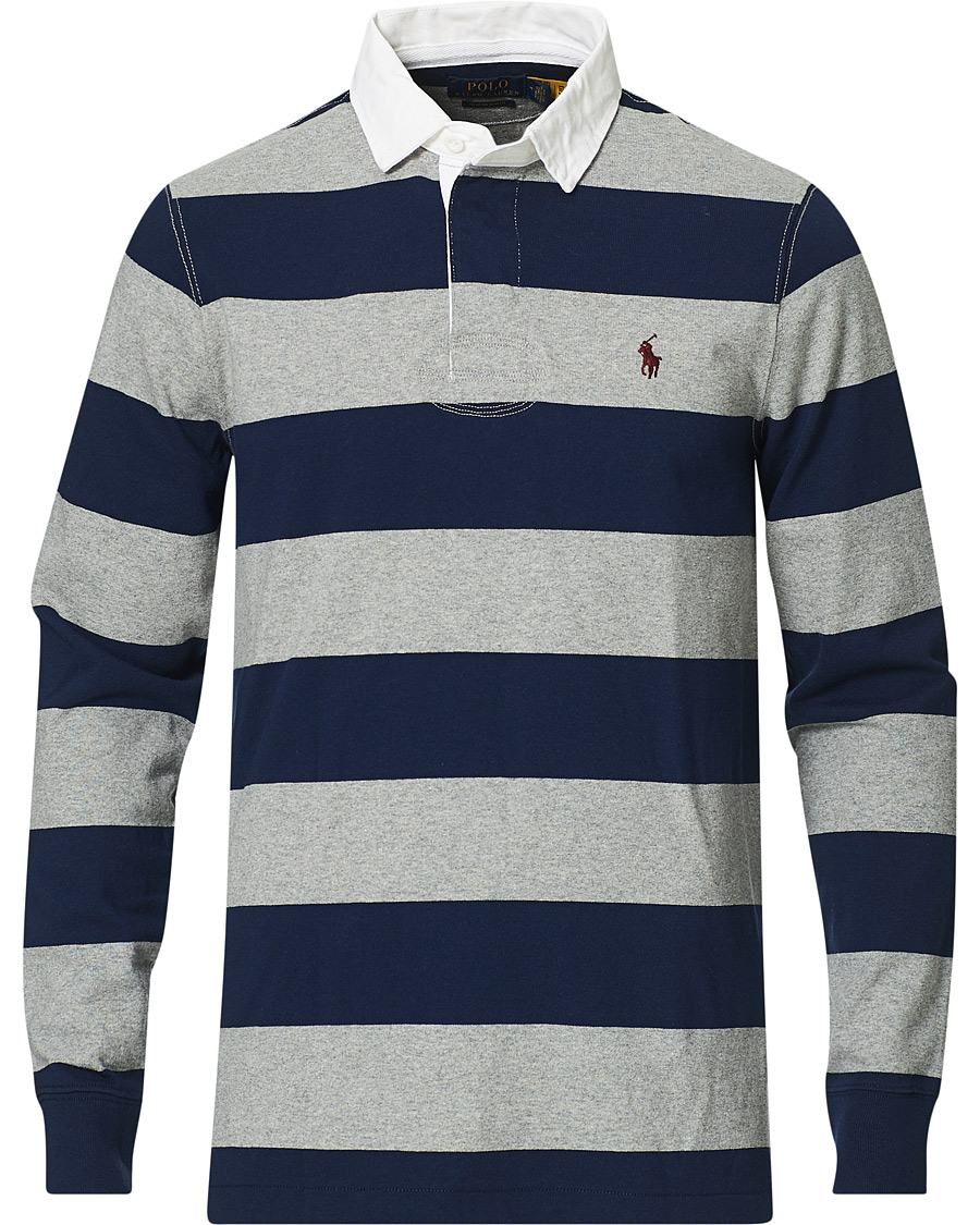 Herre | Trøjer | Polo Ralph Lauren | Striped Rugger Light Grey/Navy