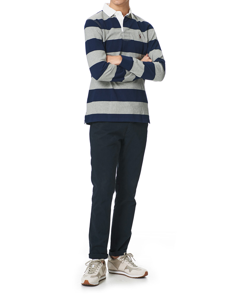 Herre | Trøjer | Polo Ralph Lauren | Striped Rugger Light Grey/Navy