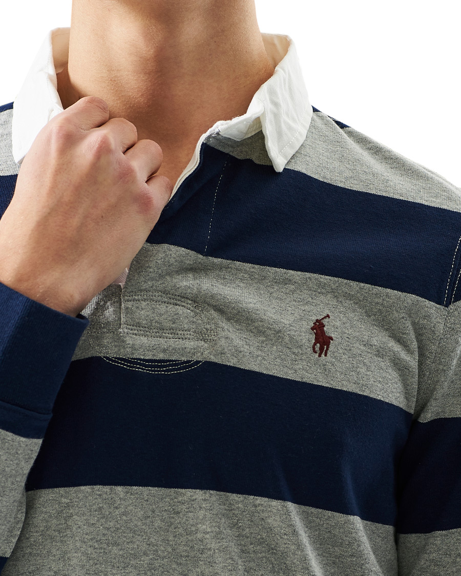 Herre | Trøjer | Polo Ralph Lauren | Striped Rugger Light Grey/Navy