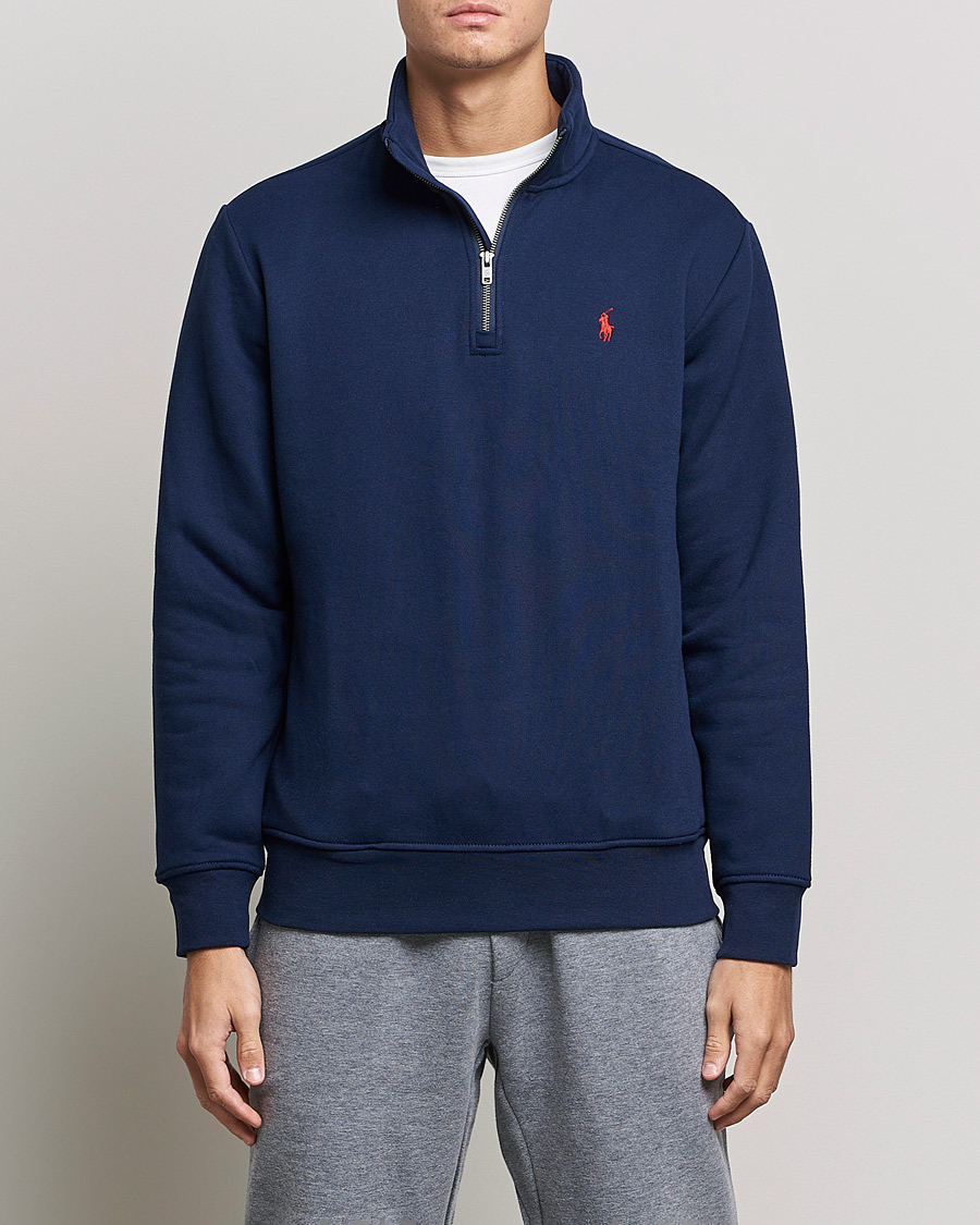 Herre | Trøjer | Polo Ralph Lauren | Fleece Jersey Half Zip Cruise Navy