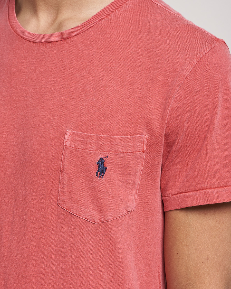 Herre | T-Shirts | Polo Ralph Lauren | Washed Crew Neck Pocket Tee Starboard Red