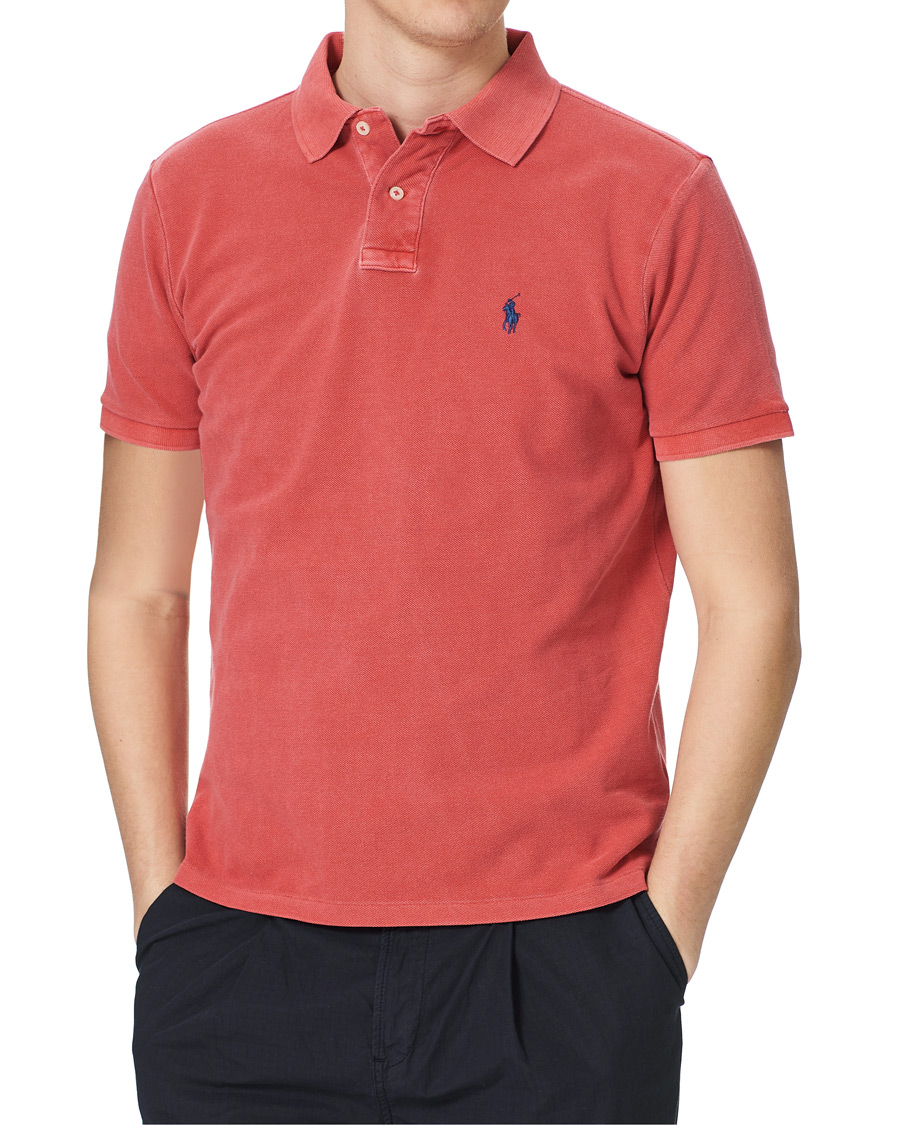 Herre | Polotrøjer | Polo Ralph Lauren | Custom Slim Fit Garment Dyed Polo Starboard Red
