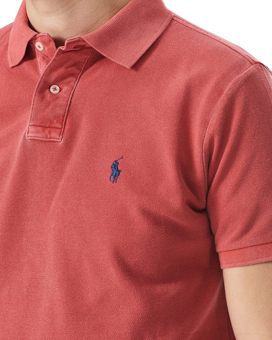 Herre | Polotrøjer | Polo Ralph Lauren | Custom Slim Fit Garment Dyed Polo Starboard Red